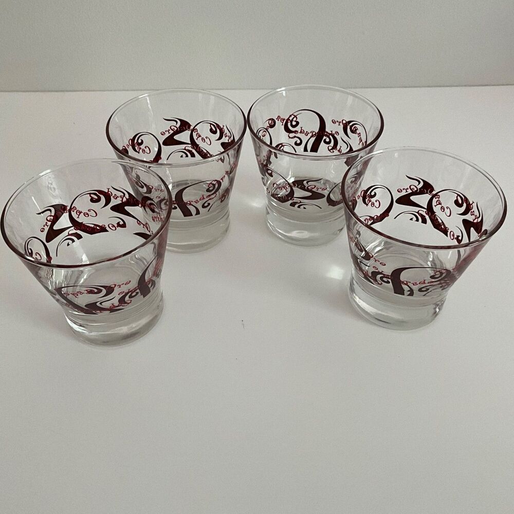 Rare Bar Glasses Copa De Oro Coctail Excellent Condition Set of 4